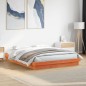 vidaXL Estructura de cama LED madera maciza pino marrón cera 150x200cm vidaXL Estructura de cama LED madera maciza pino marrón cera 150x200cm