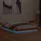 vidaXL Estructura de cama LED madera maciza pino marrón cera 150x200cm vidaXL Estructura de cama LED madera maciza pino marrón cera 150x200cm