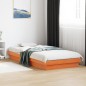 vidaXL Estructura de cama LED madera maciza pino marrón cera 90x190 cm vidaXL Estructura de cama LED madera maciza pino marrón cera 90x190 cm