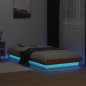 vidaXL Estructura de cama LED madera maciza pino marrón cera 90x190 cm vidaXL Estructura de cama LED madera maciza pino marrón cera 90x190 cm