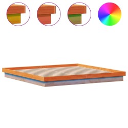 vidaXL Estructura de cama LED madera maciza pino marrón cera 180x200cm