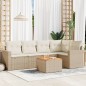 vidaXL Juego de sofás jardín con cojines 6 pzas ratán sintético beige vidaXL Juego de sofás jardín con cojines 6 pzas ratán sintético beige