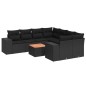vidaXL Set de sofás de jardín 8 piezas y cojines ratán sintético negro vidaXL Set de sofás de jardín 8 piezas y cojines ratán sintético negro