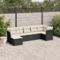 vidaXL Set de comedor de jardín 7 pzas y cojines ratán sintético negro vidaXL Set de comedor de jardín 7 pzas y cojines ratán sintético negro