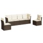 vidaXL Set sofás de jardín 6 piezas y cojines ratán sintético marrón vidaXL Set sofás de jardín 6 piezas y cojines ratán sintético marrón
