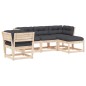 vidaXL Juego de muebles de jardín 5 pzas y cojines madera maciza pino vidaXL Juego de muebles de jardín 5 pzas y cojines madera maciza pino