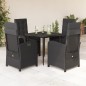 vidaXL Set de muebles jardín 5 pzas con cojines ratán sintético negro