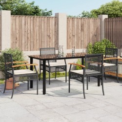 vidaXL Set de muebles jardín 5 pzas con cojines ratán sintético negro