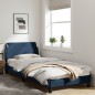 vidaXL Estructura de cama con cabecero de tela azul 90x200 cm