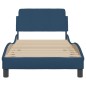 vidaXL Estructura de cama con cabecero de tela azul 90x200 cm