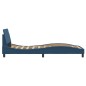 vidaXL Estructura de cama con cabecero de tela azul 90x200 cm