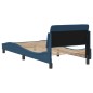 vidaXL Estructura de cama con cabecero de tela azul 90x200 cm