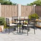 vidaXL Set de muebles jardín 5 pzas con cojines ratán sintético negro vidaXL Set de muebles jardín 5 pzas con cojines ratán sintético negro