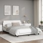 vidaXL Estructura de cama cabecero cuero sintético blanco 140x190 cm vidaXL Estructura de cama cabecero cuero sintético blanco 140x190 cm