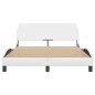 vidaXL Estructura de cama cabecero cuero sintético blanco 140x190 cm vidaXL Estructura de cama cabecero cuero sintético blanco 140x190 cm