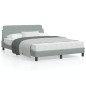 vidaXL Estructura de cama con cabecero terciopelo gris claro 140x190cm vidaXL Estructura de cama con cabecero terciopelo gris claro 140x190cm
