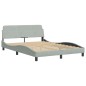vidaXL Estructura de cama con cabecero terciopelo gris claro 140x190cm vidaXL Estructura de cama con cabecero terciopelo gris claro 140x190cm