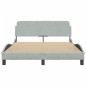 vidaXL Estructura de cama con cabecero terciopelo gris claro 140x190cm vidaXL Estructura de cama con cabecero terciopelo gris claro 140x190cm