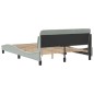 vidaXL Estructura de cama con cabecero terciopelo gris claro 140x190cm vidaXL Estructura de cama con cabecero terciopelo gris claro 140x190cm