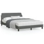 vidaXL Estructura de cama con cabecero de tela gris oscuro 140x190 cm