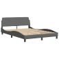 vidaXL Estructura de cama con cabecero de tela gris oscuro 140x190 cm