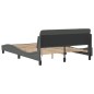 vidaXL Estructura de cama con cabecero de tela gris oscuro 140x190 cm