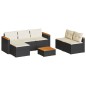 vidaXL Set sofás jardín y cojines 5 pzas ratán sintético acacia negro vidaXL Set sofás jardín y cojines 5 pzas ratán sintético acacia negro