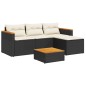 vidaXL Set sofás jardín y cojines 5 pzas ratán sintético acacia negro vidaXL Set sofás jardín y cojines 5 pzas ratán sintético acacia negro