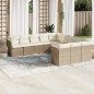 vidaXL Set de sofás de jardín 11pzas con cojines ratán sintético beige vidaXL Set de sofás de jardín 11pzas con cojines ratán sintético beige