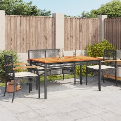 vidaXL Set de muebles jardín 5 pzas con cojines ratán sintético negro