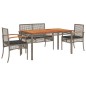 vidaXL Set comedor de jardín 5 piezas con cojines ratán sintético gris vidaXL Set comedor de jardín 5 piezas con cojines ratán sintético gris