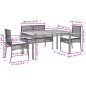 vidaXL Set comedor de jardín 5 piezas con cojines ratán sintético gris vidaXL Set comedor de jardín 5 piezas con cojines ratán sintético gris