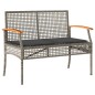 vidaXL Set comedor de jardín 3 piezas con cojines ratán sintético gris vidaXL Set comedor de jardín 3 piezas con cojines ratán sintético gris