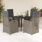 vidaXL Set comedor de jardín 5 piezas con cojines ratán sintético gris vidaXL Set comedor de jardín 5 piezas con cojines ratán sintético gris