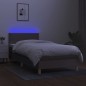 vidaXL Cama box spring con colchón LED tela gris taupe 90x200 cm vidaXL Cama box spring con colchón LED tela gris taupe 90x200 cm