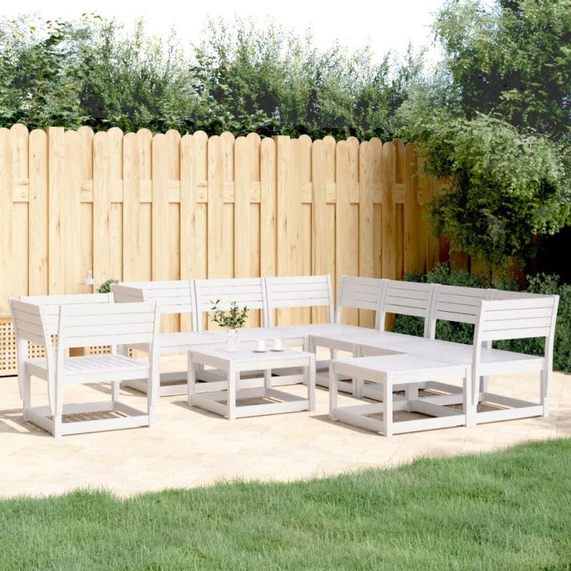 vidaXL Juego de muebles de jardín 8 piezas madera maciza de pino vidaXL Juego de muebles de jardín 8 piezas madera maciza de pino