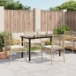 vidaXL Set comedor de jardín 5 pzas con cojines ratán sintético beige vidaXL Set comedor de jardín 5 pzas con cojines ratán sintético beige