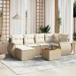 vidaXL Set sofás de jardín 7 piezas y cojines ratán sintético beige vidaXL Set sofás de jardín 7 piezas y cojines ratán sintético beige
