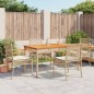 vidaXL Set comedor de jardín 5 pzas con cojines ratán sintético beige vidaXL Set comedor de jardín 5 pzas con cojines ratán sintético beige