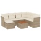 vidaXL Juego de sofás de jardín con cojines beige 8 pzas ratán PE vidaXL Juego de sofás de jardín con cojines beige 8 pzas ratán PE