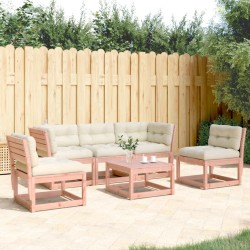 vidaXL Set de sofás jardín 5 pzas con cojines madera maciza Douglas