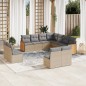 vidaXL Set de sofás de jardín 11pzas con cojines ratán sintético beige