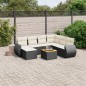 vidaXL Set de sofás de jardín 8 piezas y cojines ratán sintético negro vidaXL Set de sofás de jardín 8 piezas y cojines ratán sintético negro
