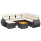 vidaXL Set de sofás de jardín 8 piezas y cojines ratán sintético negro vidaXL Set de sofás de jardín 8 piezas y cojines ratán sintético negro