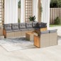 vidaXL Set de sofás de jardín 9 pzas con cojines ratán sintético beige vidaXL Set de sofás de jardín 9 pzas con cojines ratán sintético beige