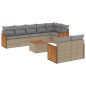vidaXL Set de sofás de jardín 9 pzas con cojines ratán sintético beige vidaXL Set de sofás de jardín 9 pzas con cojines ratán sintético beige