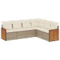 vidaXL Juego de sofás jardín con cojines 6 pzas ratán sintético beige vidaXL Juego de sofás jardín con cojines 6 pzas ratán sintético beige