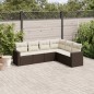 vidaXL Set sofás de jardín 6 piezas y cojines ratán sintético marrón vidaXL Set sofás de jardín 6 piezas y cojines ratán sintético marrón