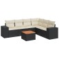vidaXL Set de comedor de jardín 7 pzas y cojines ratán sintético negro vidaXL Set de comedor de jardín 7 pzas y cojines ratán sintético negro