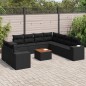 vidaXL Set de sofás de jardín 10 pzas cojines ratán sintético negro vidaXL Set de sofás de jardín 10 pzas cojines ratán sintético negro